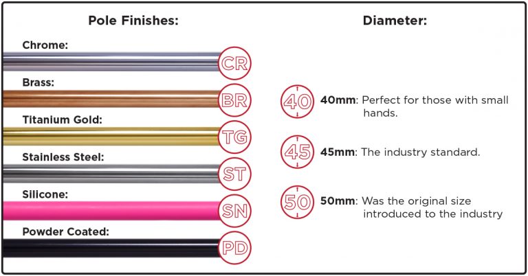 Platinum Poles 45mm Dance / Fitness Pole Static & Spinning