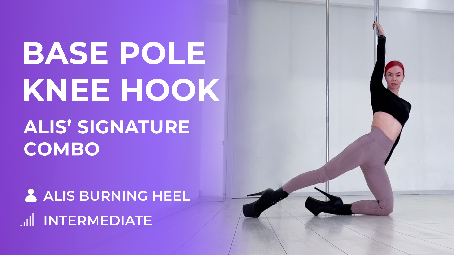 Alis’signature flowy base-pole twirl with a knee hook